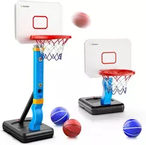 Hot Bee krepšinio lankas vaikams, vidaus ir lauko baseino krepšinio lankas su stovu vaikams nuo 2 3 4 metų, žaislas berniukui nuo 2-5 metų, reguliuojamas krepšinio krepšys, dovana berniukui