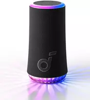 Kompiuterio kolonėlės Soundcore Glow mobilusis garsiakalbis su 30 W 360° visapusišku garsu, sinchronizuotais šviesos spinduliais, 18 valandų atkūrimu, individualiu Eq, šviesų šou, Ip67 atsparumu vandeniui ir dulkėms, skirtas namams, sodui, vakarėliams