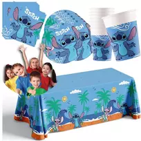 Disney Lilo ir Stitch 37 el. rinkinys: puodeliai, lėkštės, servetėlės, staltiesė