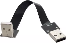 Usb 2.0 A-a plokščias kabelis 90 laipsnių kampu, 50cm