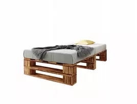 Lova 80 x 200 iš palečių, kaimiško stiliaus, medinė, Stabili