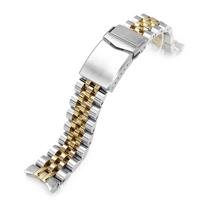 20mm Metal Watch Band Angus Jubilee for Seiko Alpinist SBDC087 and others IP Gold - Two-tone white
