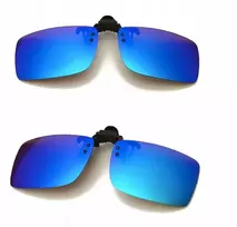 Uždedami akiniai nuo saulės su pakeliamu Uv-400 filtru, poliarizacija ir dėklu, mėlyni