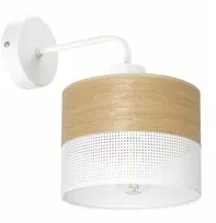 Toolight Sieninis šviestuvas ažūrinis gaubtas 20 cm skylutės lankas medis Loft Lenkija