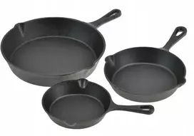 Krisberg 3x keptuvių rinkinys sunkus ketus gilus indukcinis dujinis 30, 25, 20cm