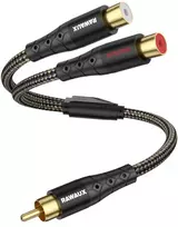 Rca Y daliklis: 1 vyriškas į 2 moteriškus garso kabelio adapterį (0.3 m)