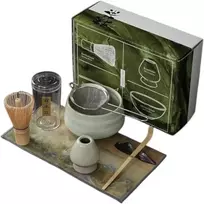 Rinkinys matcha arbatos ceremonijai: dubuo, šluotelė ir priedai