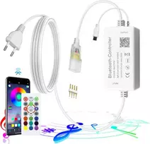 Alitove bluetooth valdiklis, skirtas tik rgb spalvą keičiančioms led juostoms, ac 220v-230v maitinimo adapteris su ir nuotolinio valdymo pulteliu neoninei led juostai, suderinamas su b0cd298py7 b0cd29dws5 (be neoninės šviesos)
