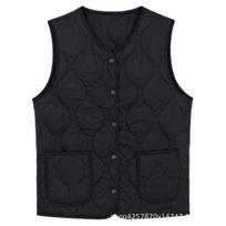 Women S Quilted Vest With Square Pockets Loose Fit Autumn Winter Base Layer 4XL black