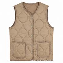 Women S Quilted Vest With Square Pockets Loose Fit Autumn Winter Base Layer 5XL