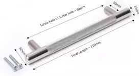 5 mm 64 mm rifliuota t formos rankena virtuvės spintelės stalčiaus rankenėlė