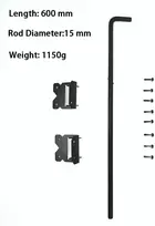 Qzatacaen Grindų stumdomas skląstis vartams, apatinis stumdomas, 600/15 mm, 1150 g, tvirtas plienas, atsparus rūdims, juodas - 1 vnt.