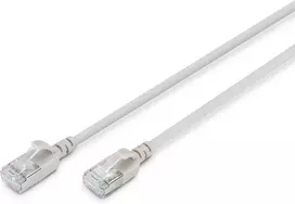 Digitus lan kabelis cat 6a - 1,5 m - plona versija awg 32/7 - 10gbps - rj45 tinklo kabelis - f/ftp - poe+ - lszh - suderinamas su cat7, cat6, cat5e - pilkas