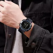 Tonshen vyriškas lauko sportinis skaitmeninis laikrodis Led elektroninis žadintuvas chronometras plastikinis laikrodis 50 m atsparus vandeniui