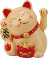 Ausla laimingas katinas, mojuojantis katinas, 14 cm, elektrinė mojuojanti ranka, maneki neko mojuojantis katinas, sėkmės simbolis dekoruojant priėmimą, namus, automobilį