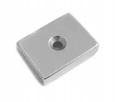 Neodimio magnetas stačiakampis 39x29x4mm su skyle 11mm/5mm