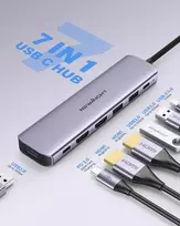 Usb c į dual hdmi adapteris, Newmight 7 viename usb c dokas su dviem monitoriais, 2 hdmi, 3 usb3.0, 100w pd, usb c 3.0 jungtimis, suderinamas su Dell, hp, iphone 15 serija
