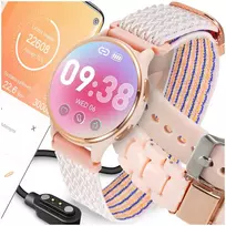 Išmanusis laikrodis damski atsparus vandeniui laikrodis pl meniu pokalbiai smart watch + 3 dirželiai