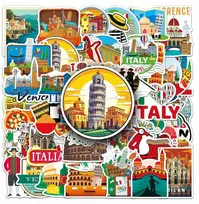 Italija vandeniui atsparūs lipdukai stickerbomb teminiai lipdukai mišinys itališkas 50 vnt.