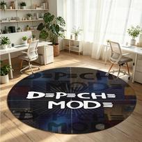 Depeche Mode Printed Round Crystal Velvet Rug Soft Non Slip Floor Carpet For Bedroom Holiday Gift 80cmx80cm