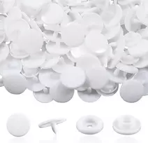 Toaob T5 plastikiniai spaudžiami užsegimai, skirti siuvimui, 12 mm rinkinys, 200 baltų sagų, skirtų "pasidaryk pats" amatų albumams