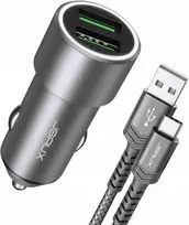 Jsaux Automobilinis Usb įkroviklis 36w/12v Dual Qc3.0 Greitas įkrovimas Usb-c 1 m