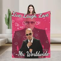 Pitbull Mr Worldwide Tour Blankets  Warm Soft Aesthetic Plush Throw Blanket For Students Couch  Bed Flannel Bedspread Bed Cover 150X180CM