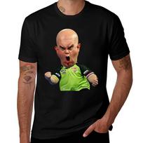 Michael Van Darts For Fans Tshirt Soft Stretch Short Sleeve Top M brown