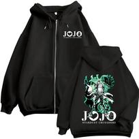 Anime JoJo Bizarre Adventure Stardust Crusaders Kujo Jotaro Zipper Hoodies Men Women Clothing Fashion Zip Up Sweatshirts Jackets XL juoda