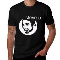 Steve-o yeah dude T-Shirt Casual Graphic Print Tee T-Shirt S black