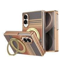 360 Rotating Magnetic Stand Leather Case for Samsung Galaxy Fold8 Fold 8 Shockproof for Magsafe with Tempered Glass Film Cover Galaxy Z Fold 6