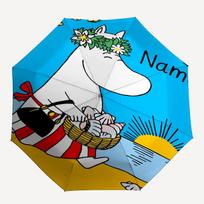 Custom Name Moomin Theme Automatic Umbrella, Lightweight & Portable, 8 Rib, Perfect for Outdoor Travel, Birthdays, Christmas, Gifts. Three-fold umbrella