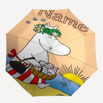 Custom Name Moomin Theme Automatic Umbrella, Lightweight & Portable, 8 Rib, Perfect for Outdoor Travel, Birthdays, Christmas, Gifts. Three-fold umbrella