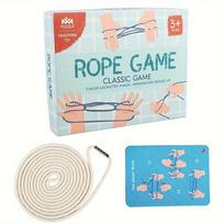 Cats Cradle String Finger Game Plaything Hand String Flower Rope Game Fine Motor Training Educational Puzzle Create Toy white