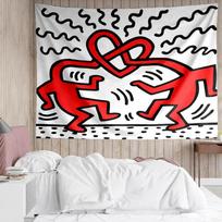 Keith Haring Ascending2 Tapestry for Bedroom Aesthetic Classroom Tapestries Wall Hanging for Living Room Dorm Office,Ideal Creative Gift 100cmx150cm