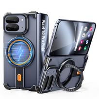 for Google Pixel 10 Pro Fold Metal Phone Case With 360°Rotate Magnetic Stand Military-Grade Drop Protection Aluminum Cover aluminum