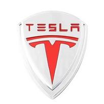 Decorative Sticker Car Decal Metal Shield S Logo For Tesla Model X S Y, Car Badge Tail Badge Fender Emblem