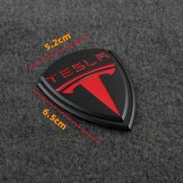 Decorative Sticker Car Decal Metal Shield S Logo For Tesla Model X S Y, Car Badge Tail Badge Fender Emblem