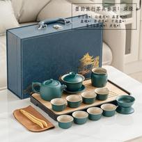 Juodos keramikos Kung Fu arbatos rinkinys, pilnas komplektas, namų biuro arbatinukas, paprastas dangtelio puodelis, arbatos indelis, pilnas arbatos padėklų komplektas green/jinglan teapot/moyun travel tea set