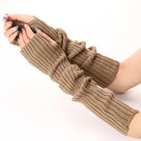Japanese Fingerless Long Wrist Gloves Arm Warmers 52cm Elbow Mittens Goth Punk False Sleeves Ankle Wrist Sleeves Outdoor beige