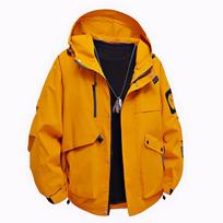 Men's and Women's Multi-color Hooded Workwear Windbreaker Jacket - Spring/Autumn Mountain Style L orange