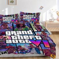 Gta Vi Adventure Print 3Pcs Bedding Setduvet Cover With 2 Bedropillowcase Home Birthday Gift 210cmx210cm