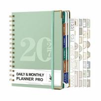 Yearly Schedule 2027 a5 Planner 320 Pages 12-Month Agenda Planning Notepad Simple with Index Sticker Hardcover Notebook