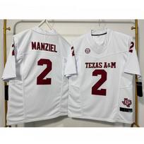 Texas AM Aggies College Football Jersey Mens Sport Team Game Day Apparel White - No.2 hem with logo