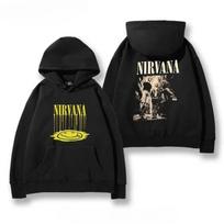 Hot Sale Nirvana Kurt Cobain Classic Poster Graphic Print Hoodies Men Women Sweatshirt Streetwear Loose Casual Oversize Pullover L black