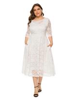 Plus Size Lace Pocket Bridesmaid Dresses for Parties and Meetings 2XL