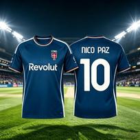 Como futbolo marškinėliai 26-27 sezono Nico Paz #10 marškinėliai 2026 m. vasaros vyrams ir moterims Mados sportiniai kvėpuojantys greitai džiūstantys marškinėliai L white
