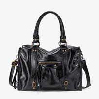 Y2K Spicy Girl Tassel Tote: Large Capacity Retro Rivet Shoulder & Crossbody Bag black