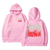 Hot System of A Down Hoodie Unisex Classic Rock Alternative Metal Hooded Sweatshirt Men Women Vintage Casual Oversized Hoodies S rožinė