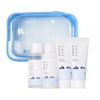 ROUND LAB 1025 Dokdo Travel Kit, 4-Piece Skincare Set with Toner, Lotion, Sunscreen & Cleanser + Travel Pouch